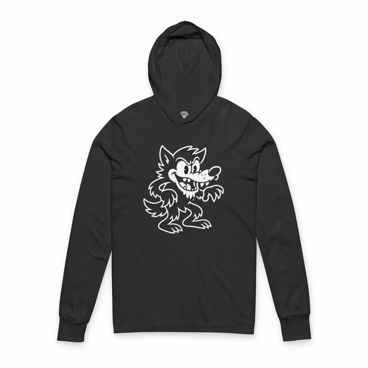 Rubber Hose Werewolf Man Vintage Horror Hooded Long Sleeve Tee